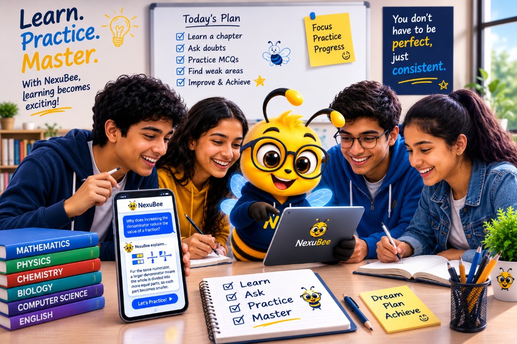 NexuBee supports Mathematics, Physics, Chemistry, Biology, English and Computer Science